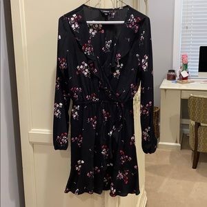 Flower Faux Wrap Dress